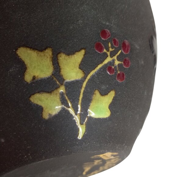 Boot Hill Pottery Bowl Moose Berry Design Serving Cereal Rustic Signed - Picture 6 of 8